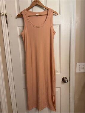 Sleeveless Peach Maxi Tank Dress
